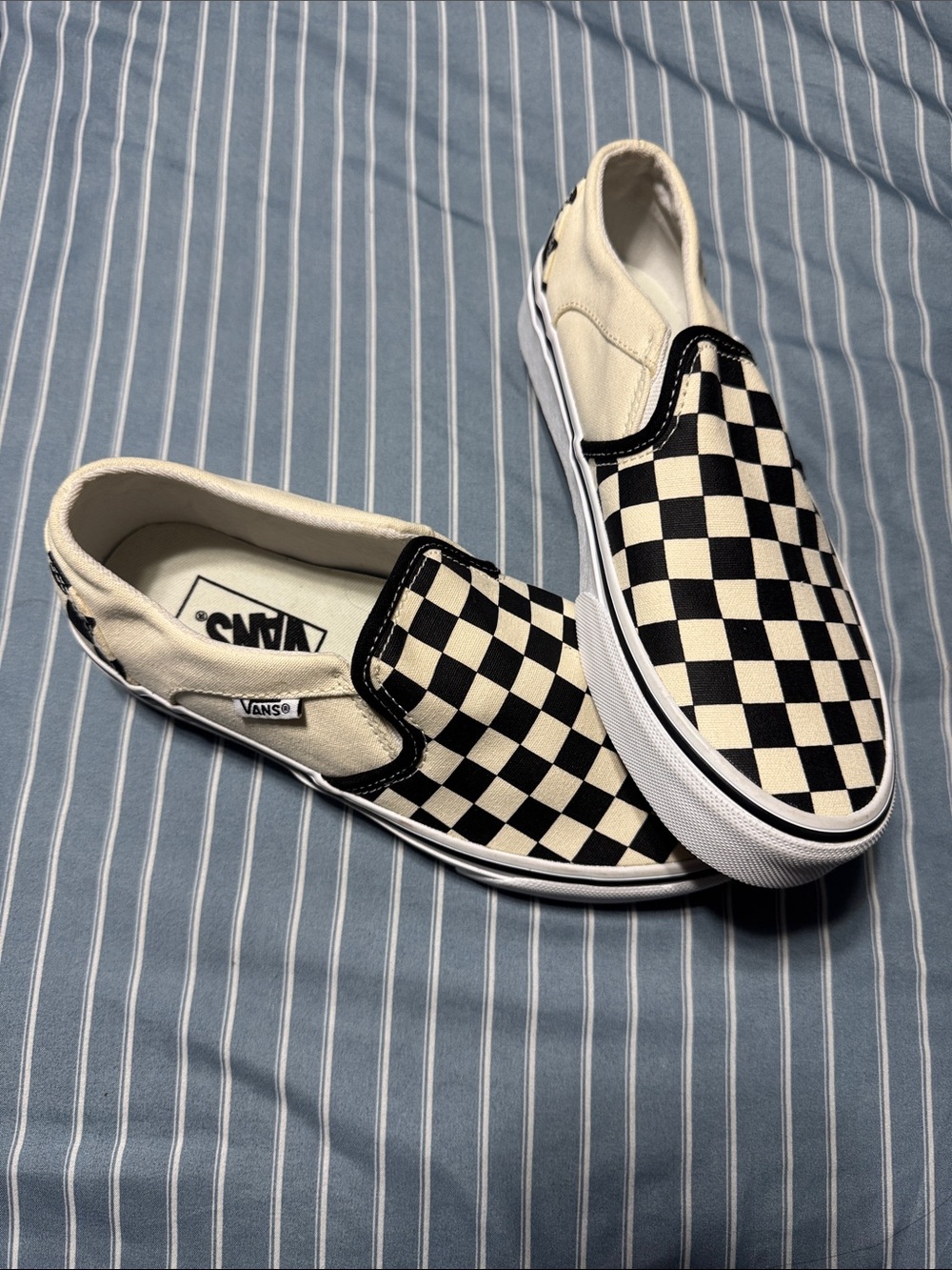 Vans Kids Slip-On Checkerboard in Black and Cream
